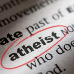 The word atheist circled in red, from within an article