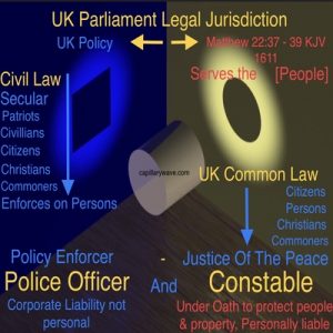 A diagram explaining the two main jurisdictions of law and governance