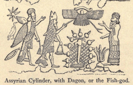 Assyrian Cylinder, with Dagon, or the Fish-god