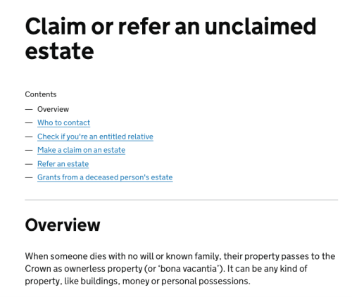 Claim or refer an unclaimed